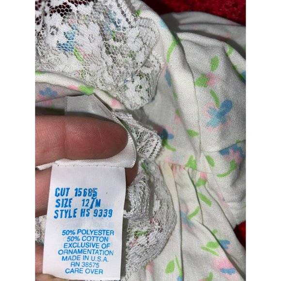 Cutest Ones Vintage Size 12 Months White Floral Print Infant Girls 2 Piece Dress - Picture 10 of 10